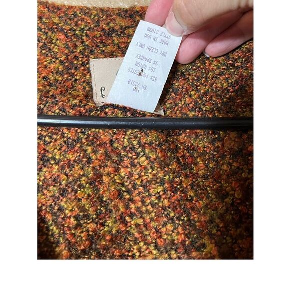 Vintage F.L Malik Tweed Long Line Coat Size M - Picture 7 of 9